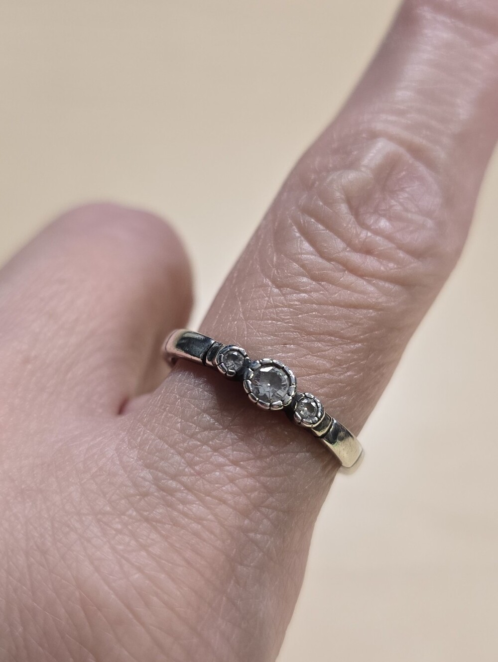Silpada Sterling Silver Trio Cubic Zirconia Ring Size 9